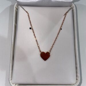 Brand New Without Tag Rose Gold heart necklace. NIB.